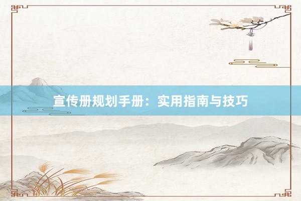 宣传册规划手册：实用指南与技巧